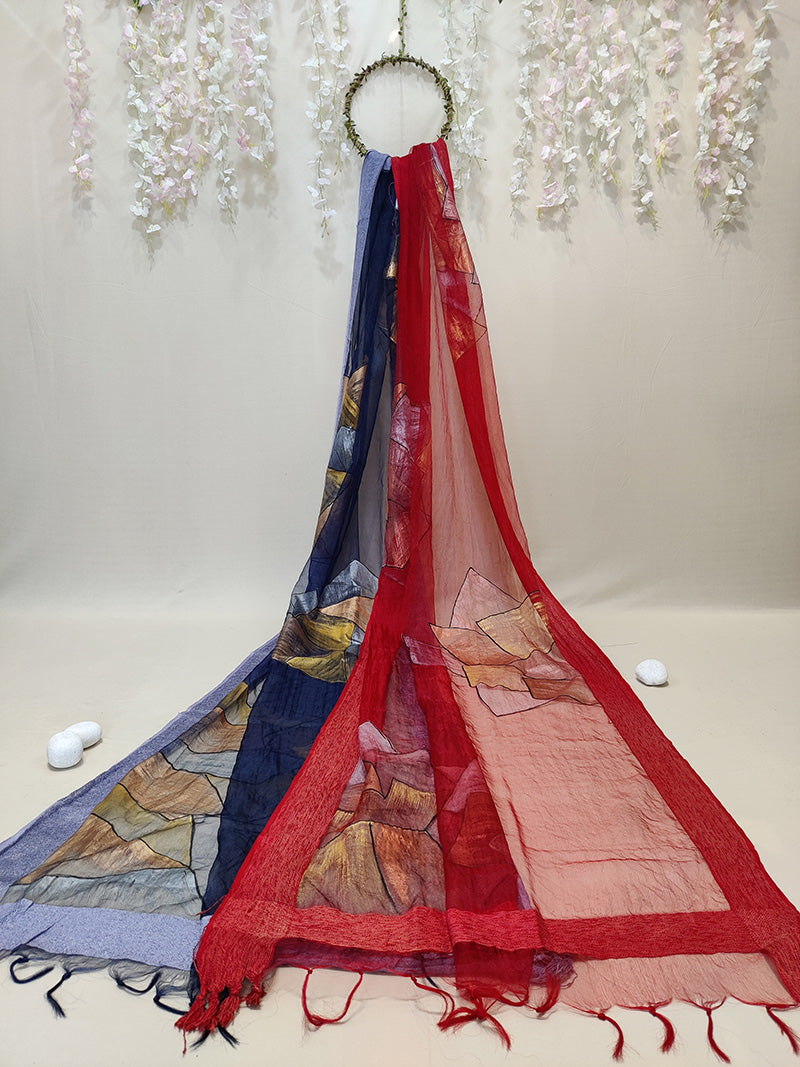 Handpainted Organza Dupattas Set of 2